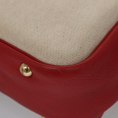 Hermes Victoria Messenger Bag Toile with Leather, BEIGE, CANVAS, Crossbody bag
