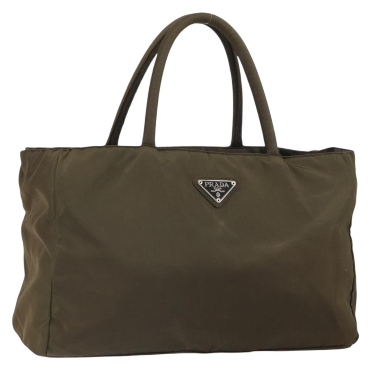 Prada Open Tote Tessuto, KHAKI, NYLON, Handbag