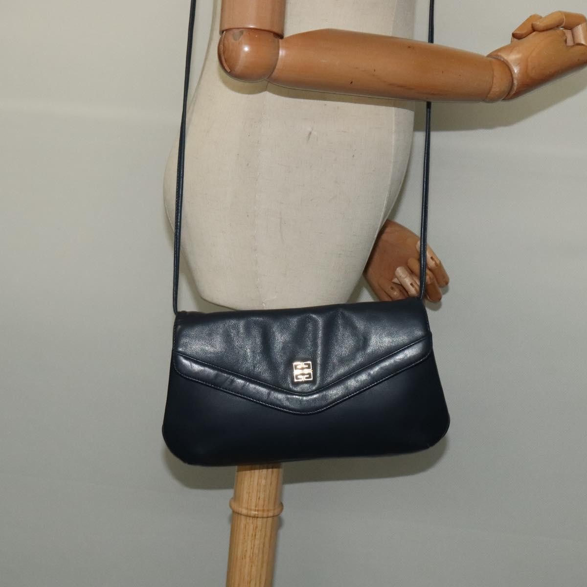 Givenchy Vintage 4G shoulder bag Leather, NAVY, LEATHER, Shoulder bag