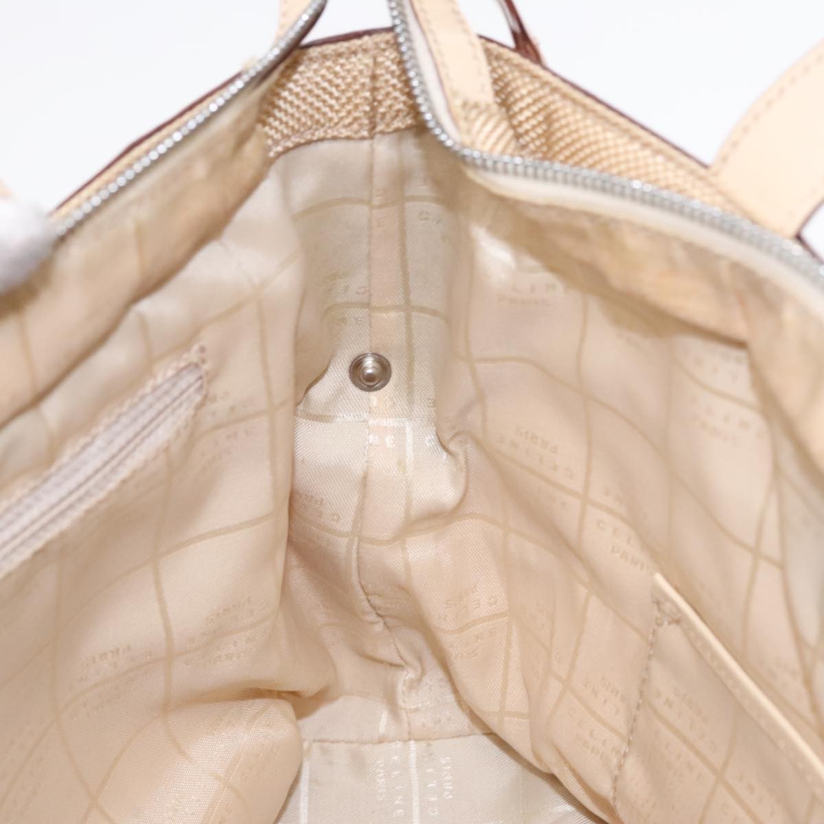 Celine Vintage Shoulder Bag Canvas, BEIGE, CANVAS, Shoulder bag