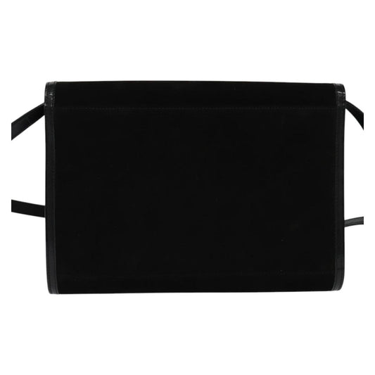 Celine Vintage Shoulder Bag Suede, BLACK, SUEDE, Shoulder bag