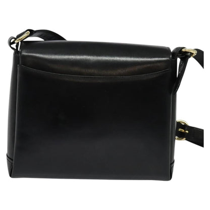 Gucci Vintage Turnlock Top Handle Bag Leather, BLACK, LEATHER, Shoulder bag