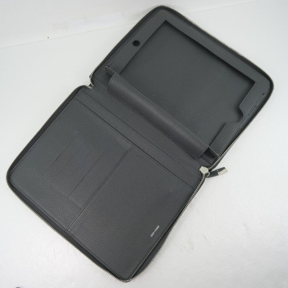 Christian Dior Homme Document Clutch Printed Leather, BLACK, LEATHER, Clutche & pouche