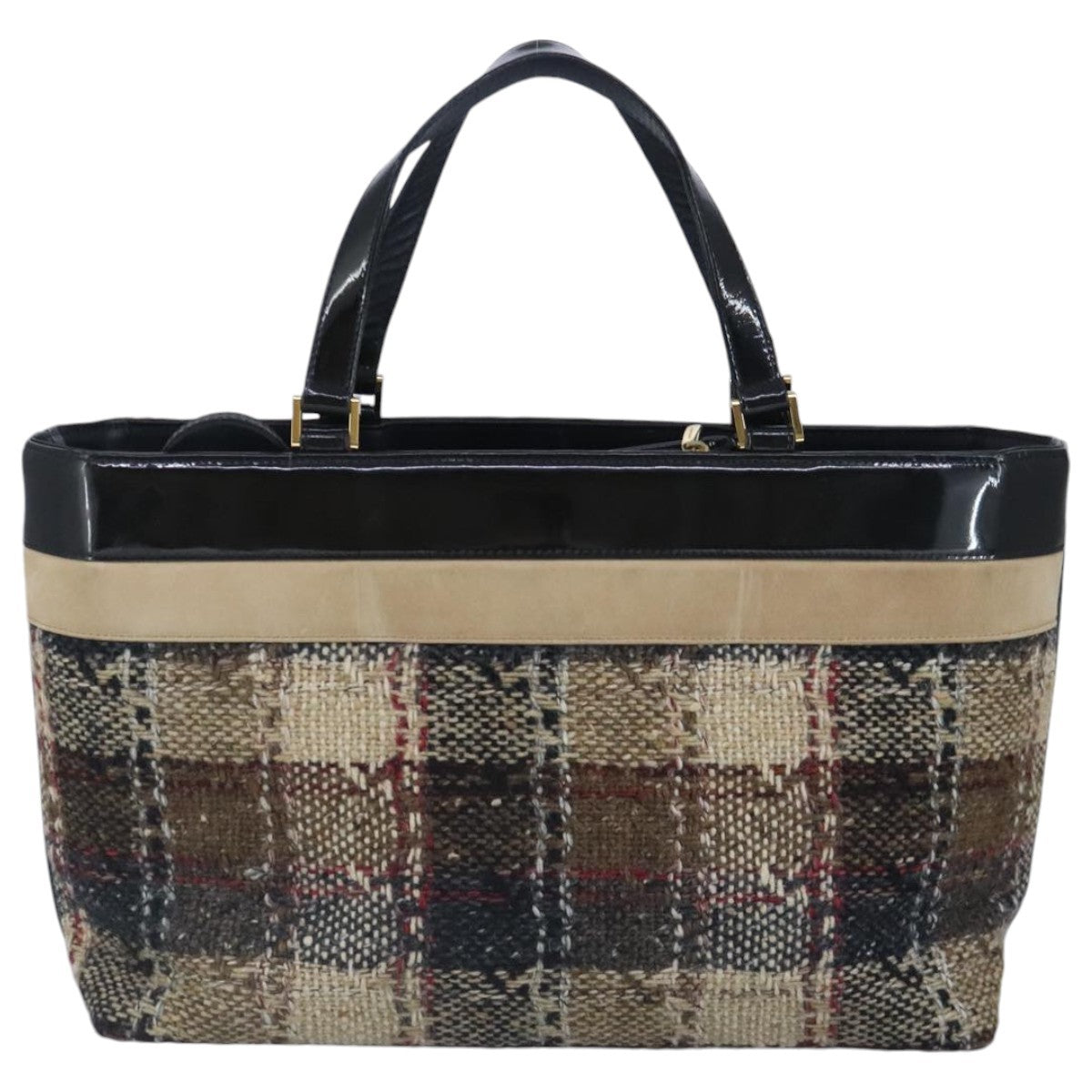 Burberry Vintage tote bag Wool, BEIGE, WOOL, Tote bag