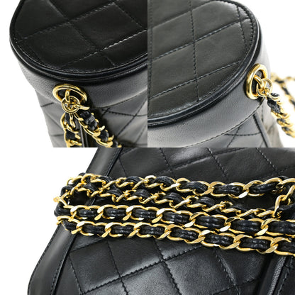 Chanel Vintage Tassel Box Bag Quilted Leather, BLACK, LEATHER, Shoulder bag