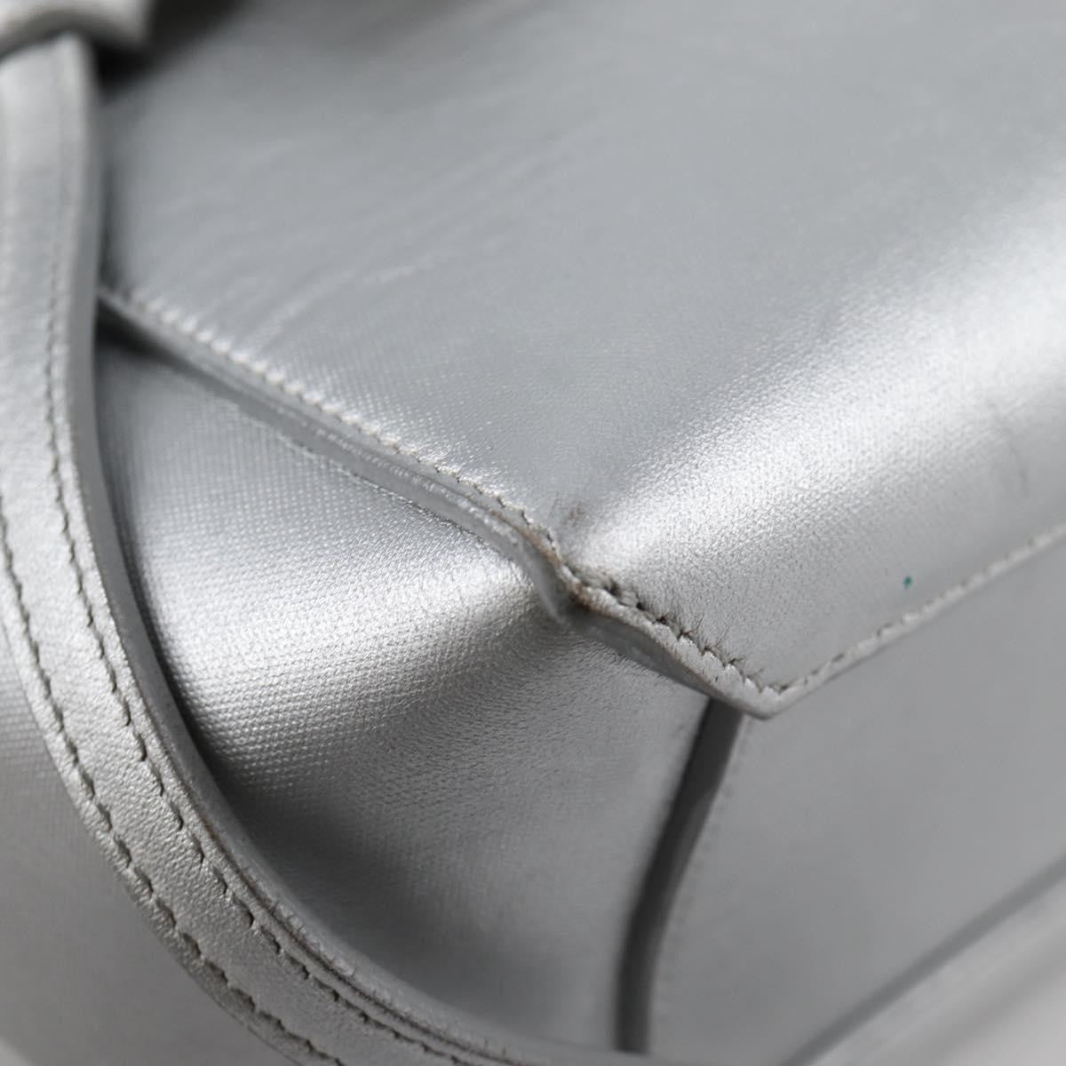 Celine Belt Bag Textured Leather, Silver, Leather, Handbag