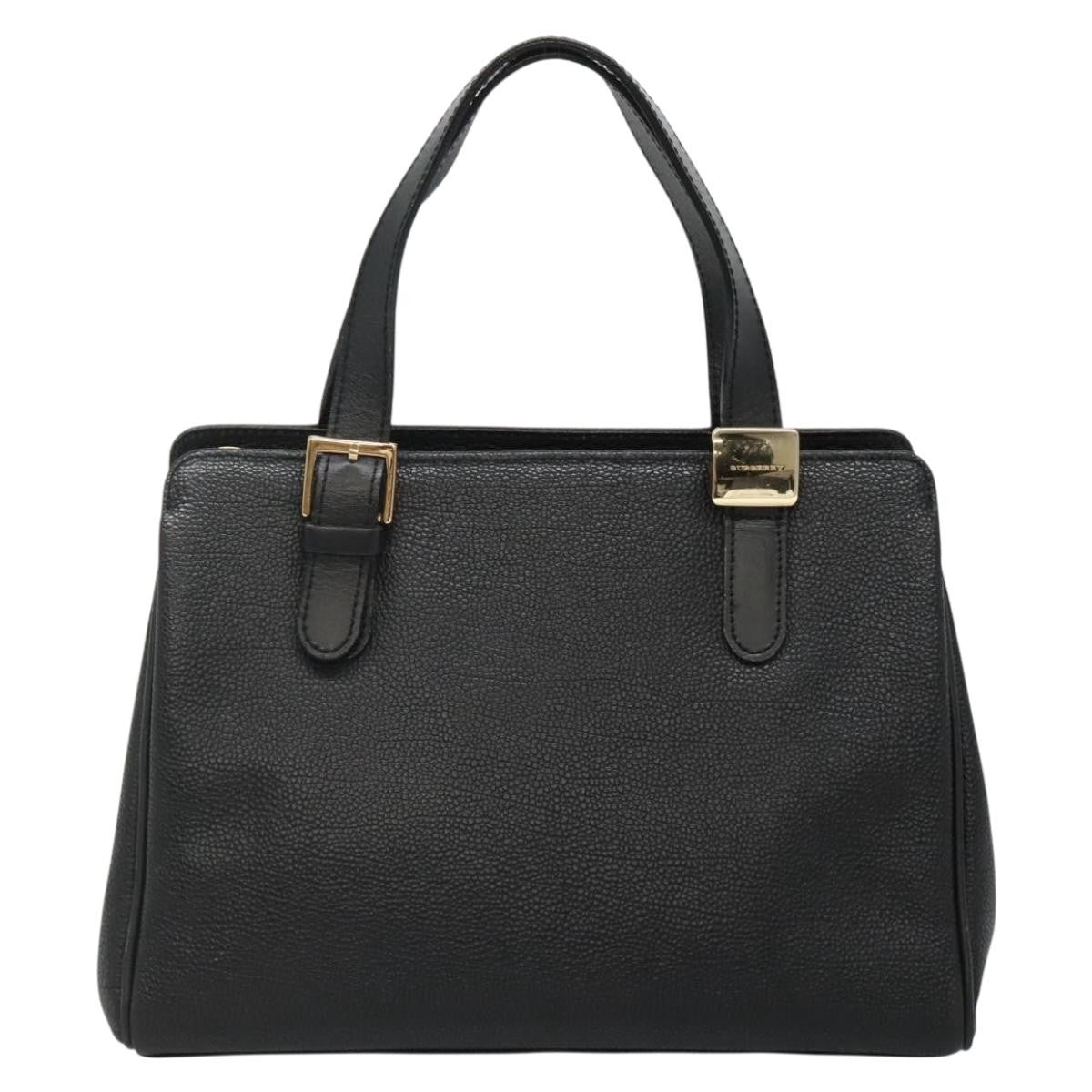 Burberry Vintage Handbag Leather, BLACK, LEATHER, Handbag