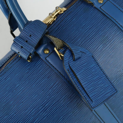 Louis Vuitton Keepall Bag Epi Leather, BLUE, LEATHER, Travel bag