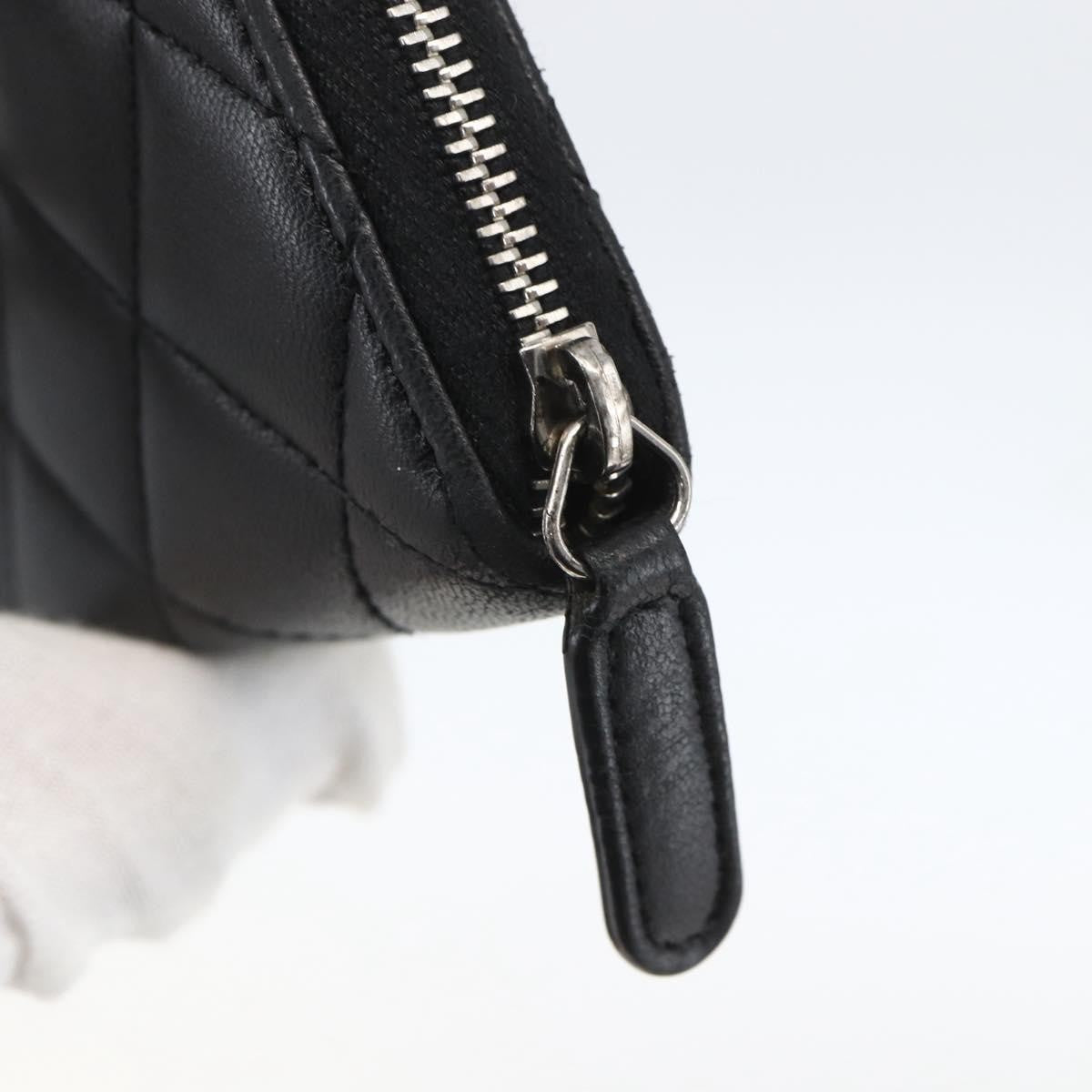 Chanel Zip Around Organizer Wallet Quilted Lambskin, BLACK, LEATHER, Wallets