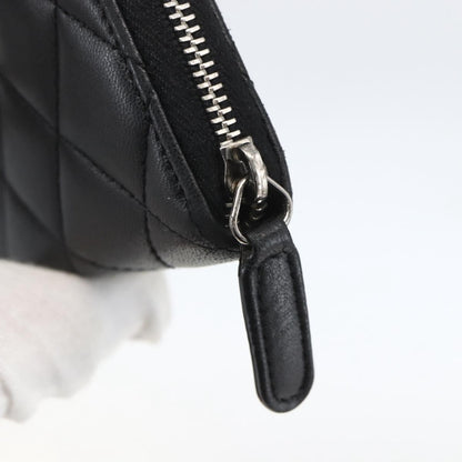 Chanel Zip Around Organizer Wallet Quilted Lambskin, BLACK, LEATHER, Wallets