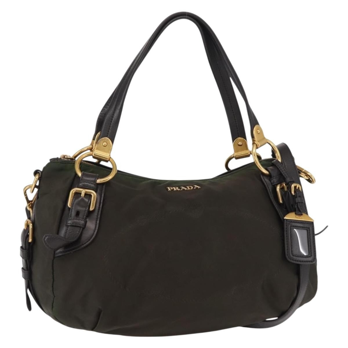 Prada Vintage Handbag Tessuto, KHAKI, NYLON, Handbag