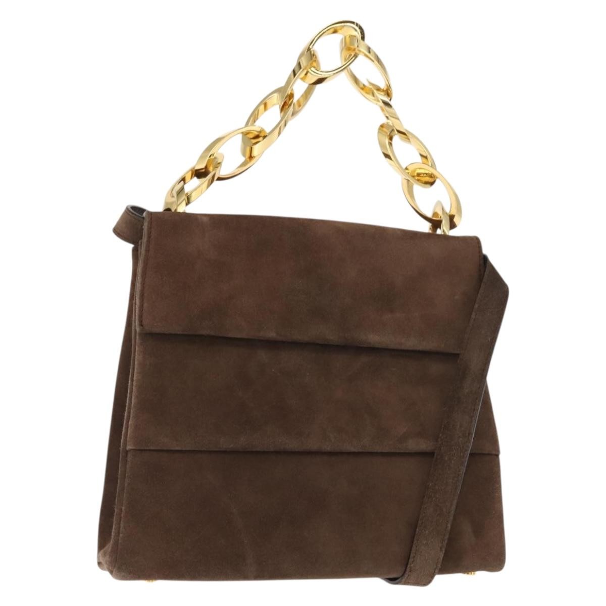 Salvatore Ferragamo Vintage Handbag Suede, BROWN, SUEDE, Handbag