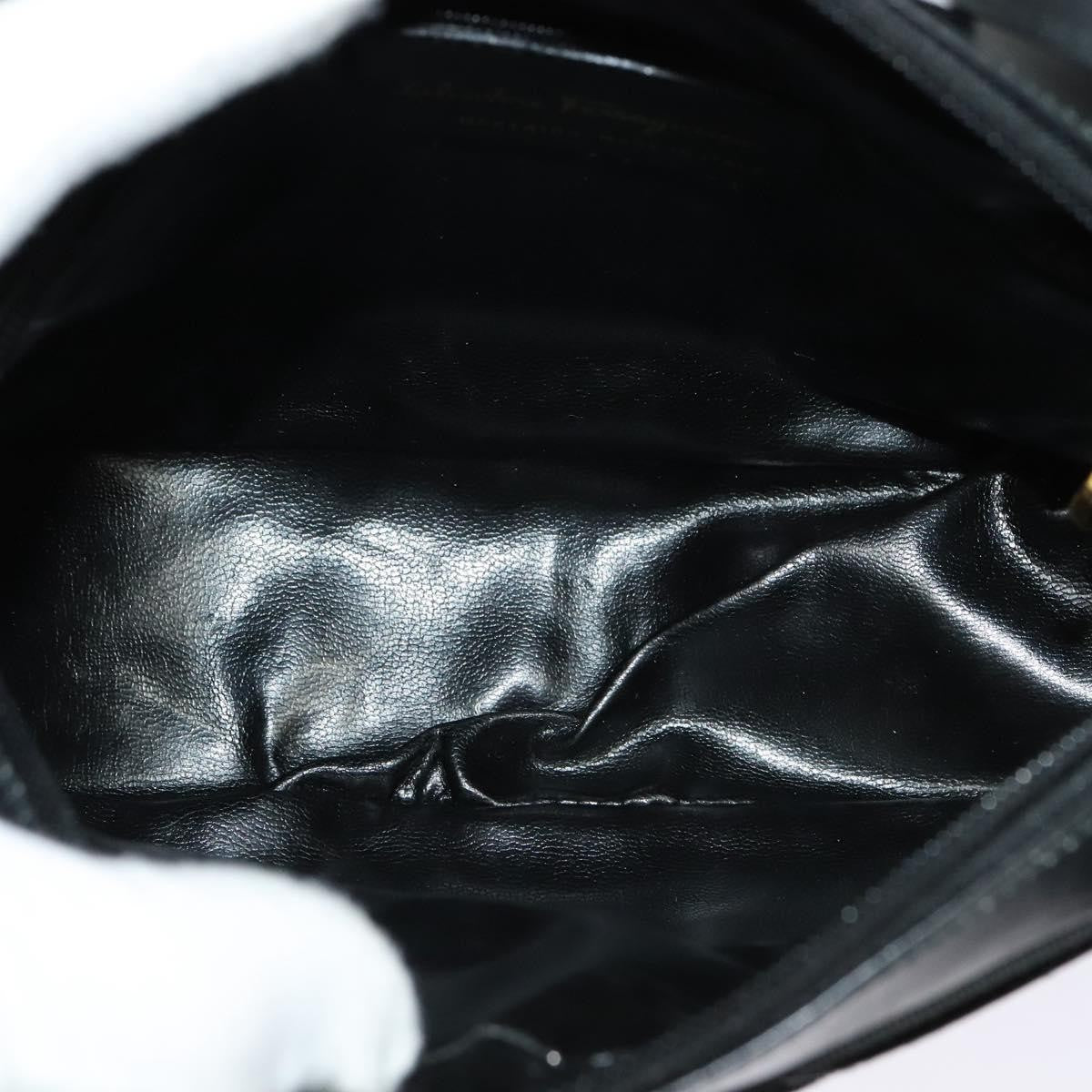 Salvatore Ferragamo Vala Shoulder Bag Leather, BLACK, LEATHER, Shoulder bag