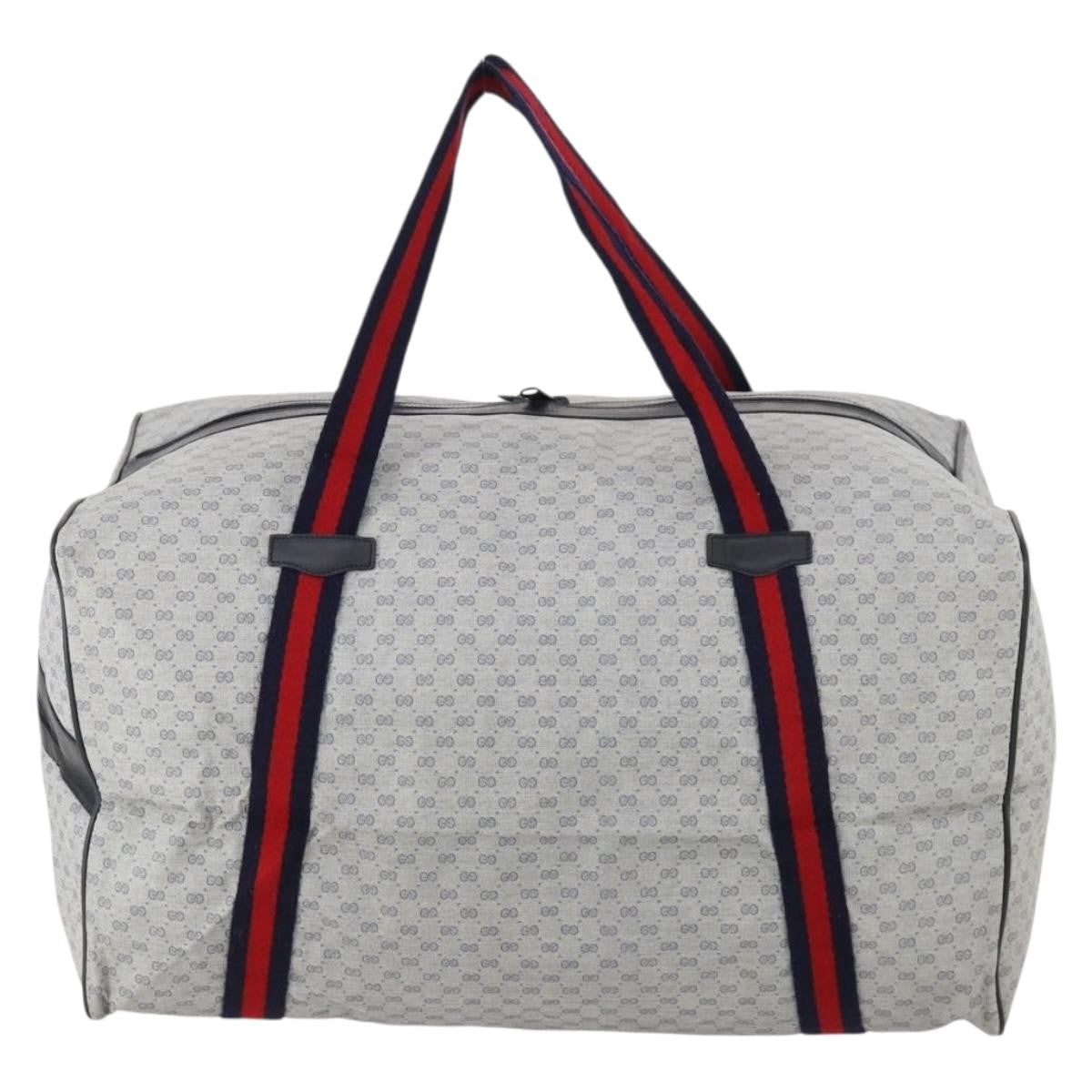 Gucci Web Trim Weekend Duffle Bag GG Coated Canvas, Navy, Canvas, Travel Bag