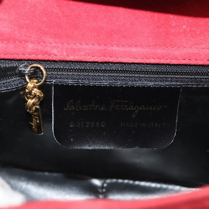 Salvatore Ferragamo Gancini Shoulder Bag Suede, RED, SUEDE, Shoulder bag
