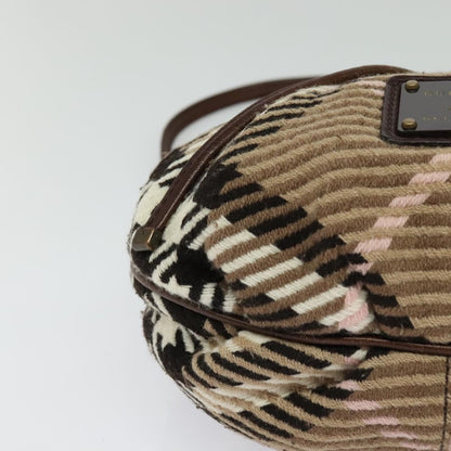 Burberry Blue Label Handbag Wool, BROWN, WOOL, Shoulder bag