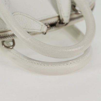 Balenciaga Logo Ville Bag Leather, WHITE, LEATHER, Handbag