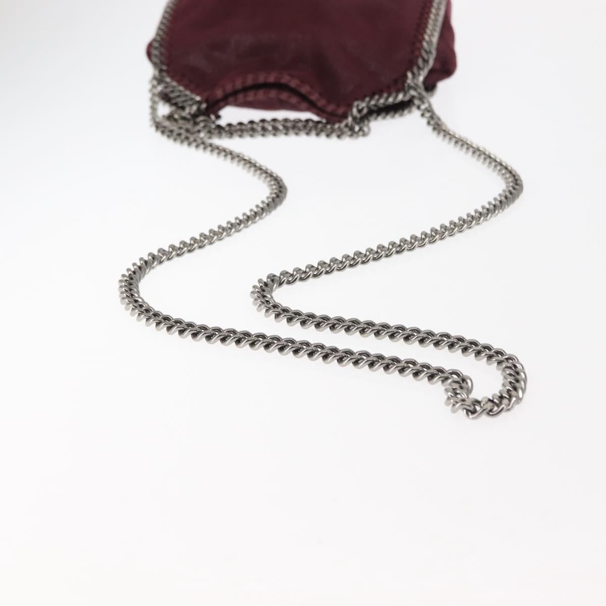 Stella McCartney Falabella Fold Over Crossbody Bag Shaggy Deer, Burgundy, Polyester, Shoulder Bag