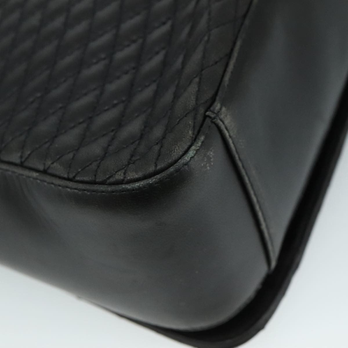 Bally Vintage Flap Handbag Quilted Leather, BLACK, LEATHER, Handbag