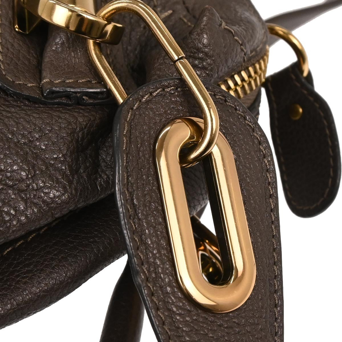 Chloe Paraty Top Handle Bag Leather, BROWN, LEATHER, Handbag