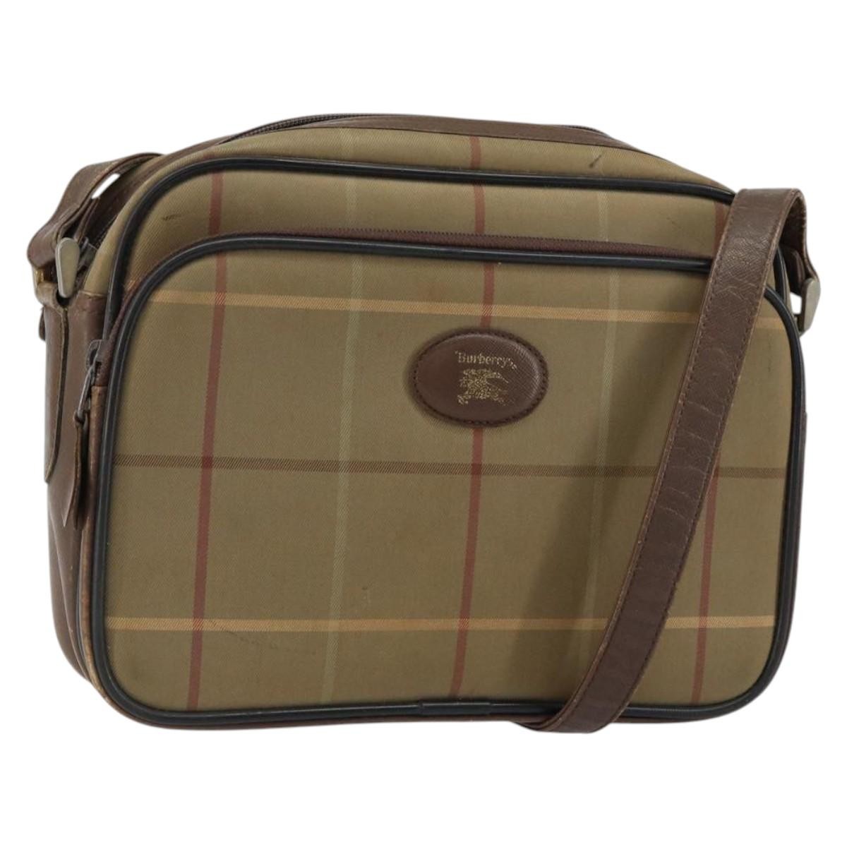 Burberry Nova check Shoulder bag Canvas, BEIGE, CANVAS, Shoulder bag