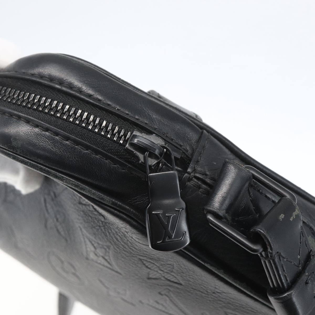 Louis Vuitton Danube Handbag Monogram Shadow Leather, BLACK, LEATHER, Shoulder bag