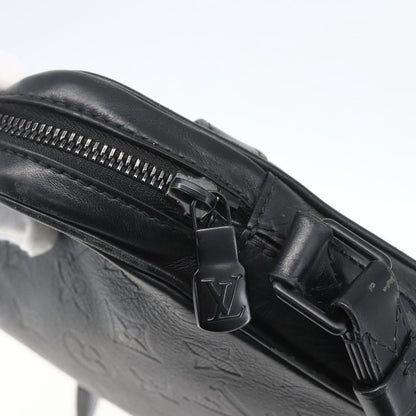 Louis Vuitton Danube Handbag Monogram Shadow Leather, BLACK, LEATHER, Shoulder bag