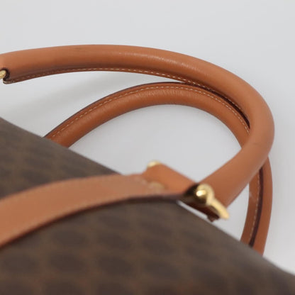 Celine Macadam Handbag Macadam with leather, BROWN, CANVAS, Handbag