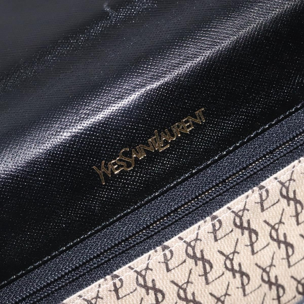 Saint Laurent Vintage Envelope Flap Clutch Leather, BLACK, LEATHER, Clutche & pouche