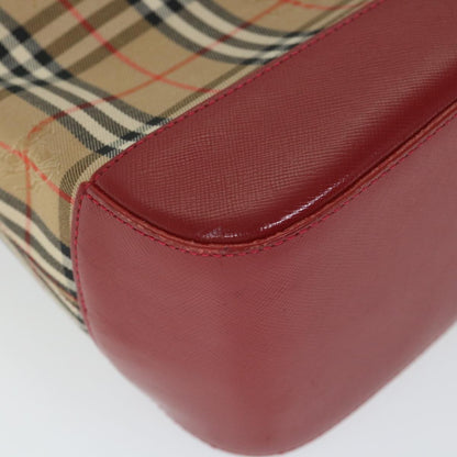 Burberry Nova Check Handbag Leather and Nylon, Beige, Nylon, Handbag