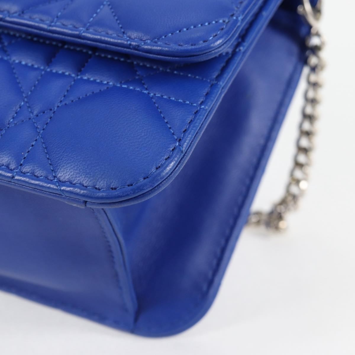 Christian Dior Miss Dior Promenade Pouch Cannage Quilt Lambskin, BLUE, LEATHER, Shoulder bag