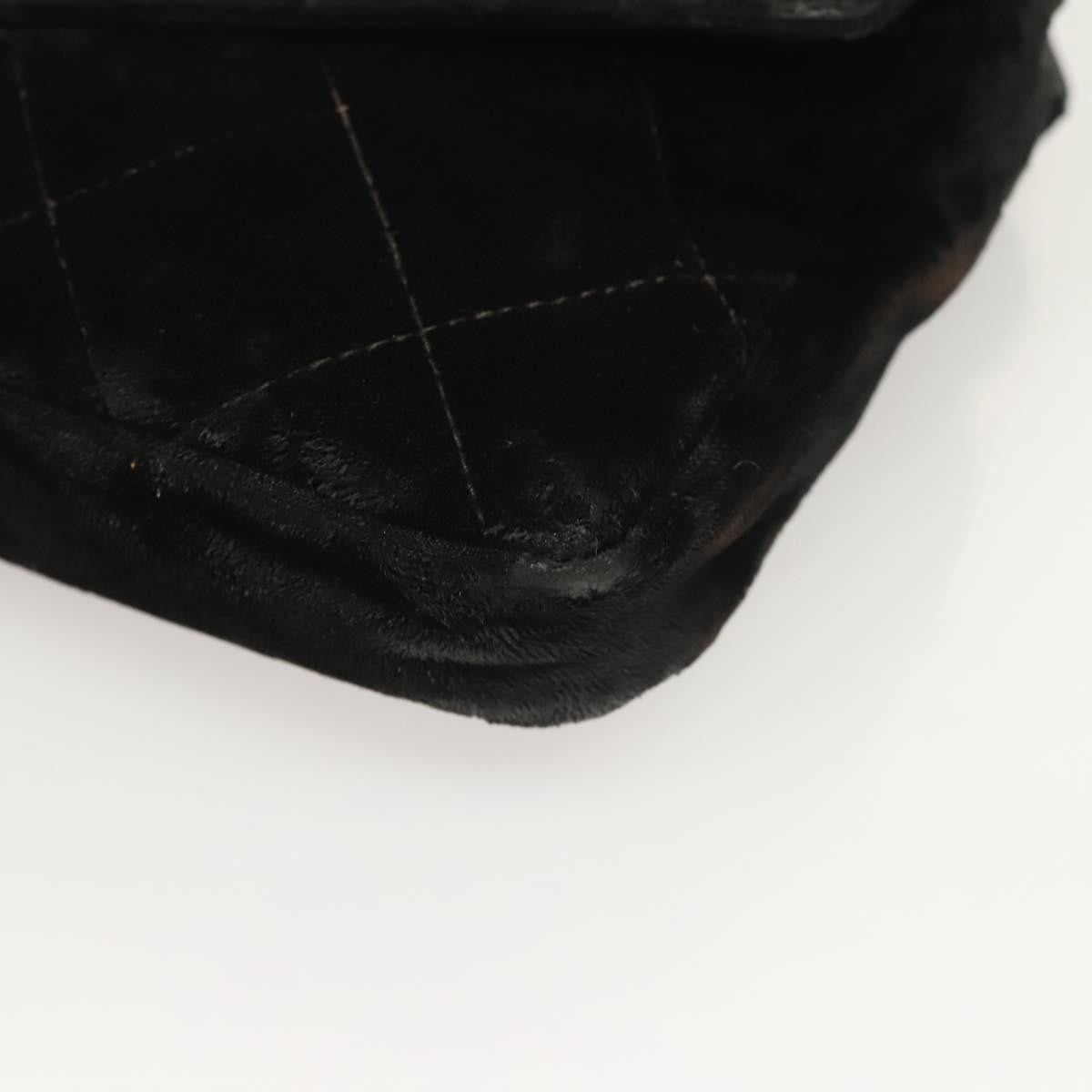 Chanel Vintage CC Flap Waist Bag Quilted Leather, BLACK, VELVET, Handbag
