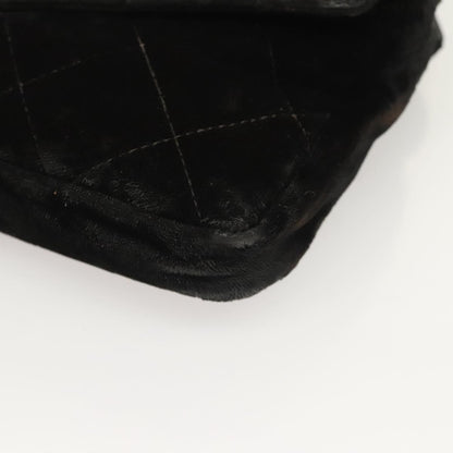 Chanel Vintage CC Flap Waist Bag Quilted Leather, BLACK, VELVET, Handbag