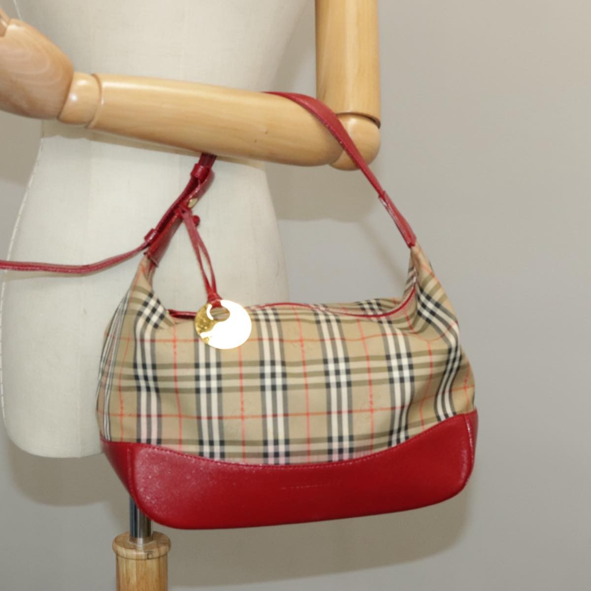 Burberry Nova Check Handbag Nova Check Canvas, BEIGE, CANVAS, Handbag
