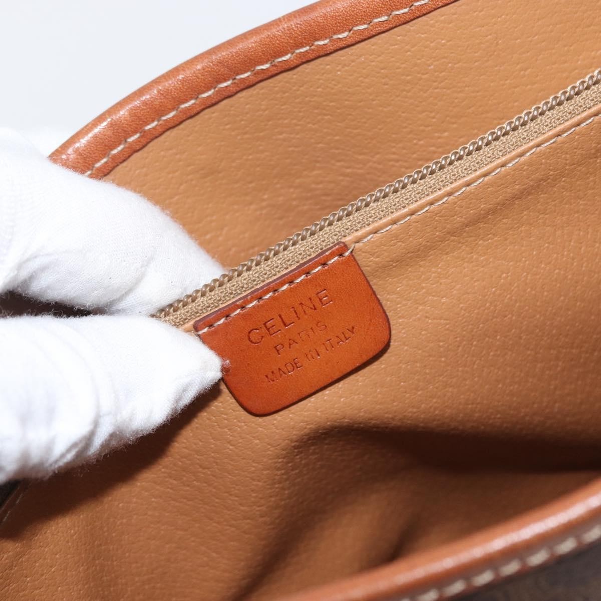 Celine Vintage Macadam Tote bag Canvas and Leather, Brown, Canvas, Tote Bag