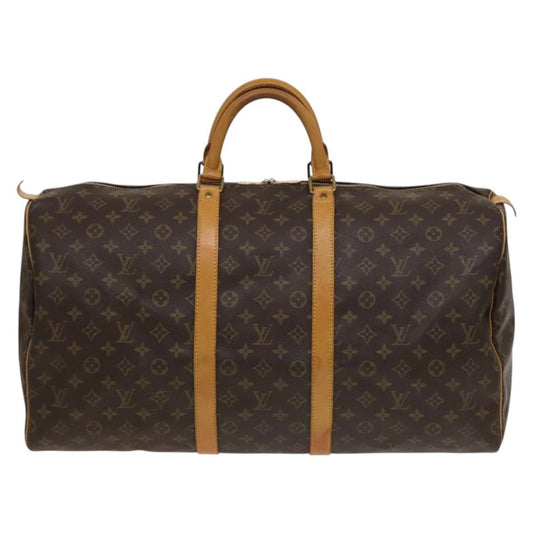Louis Vuitton Keepall Bag Monogram Canvas, BROWN, CANVAS, Travel bag