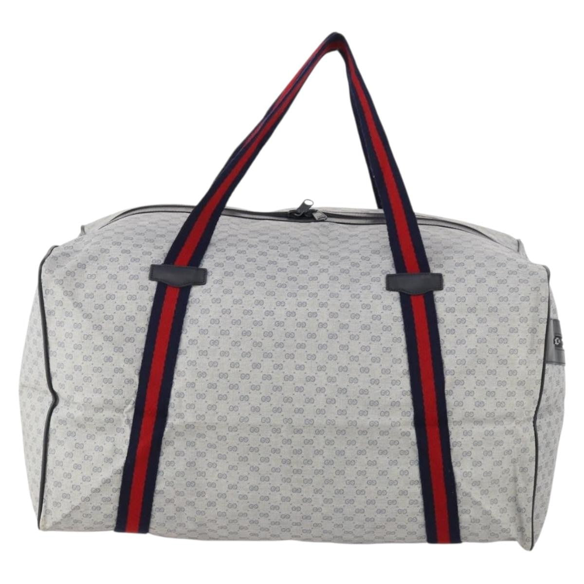 Gucci Web Trim Weekend Duffle Bag GG Coated Canvas, Navy, Canvas, Travel Bag