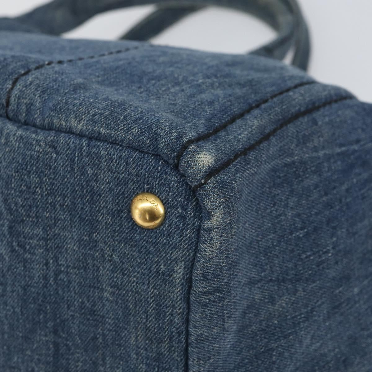 Prada Canapa Open Tote Denim, BLUE, CANVAS, Tote bag