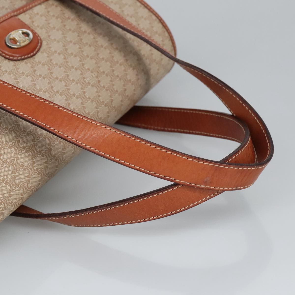 Celine Vintage Macadam Handbag Macadam, BEIGE, PVC,CANVAS, Handbag