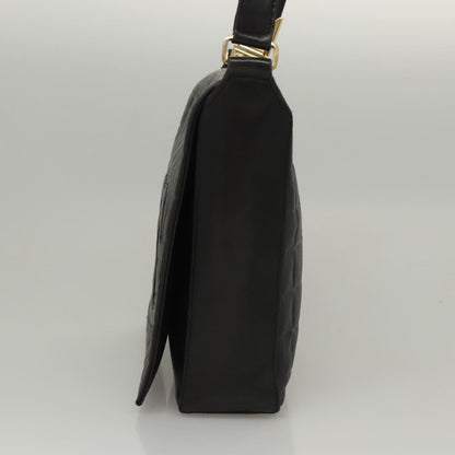 Chanel Chocolate Bar CC Shoulder Bag Quilted Leather, Black, Leather, Shoulder Bag
