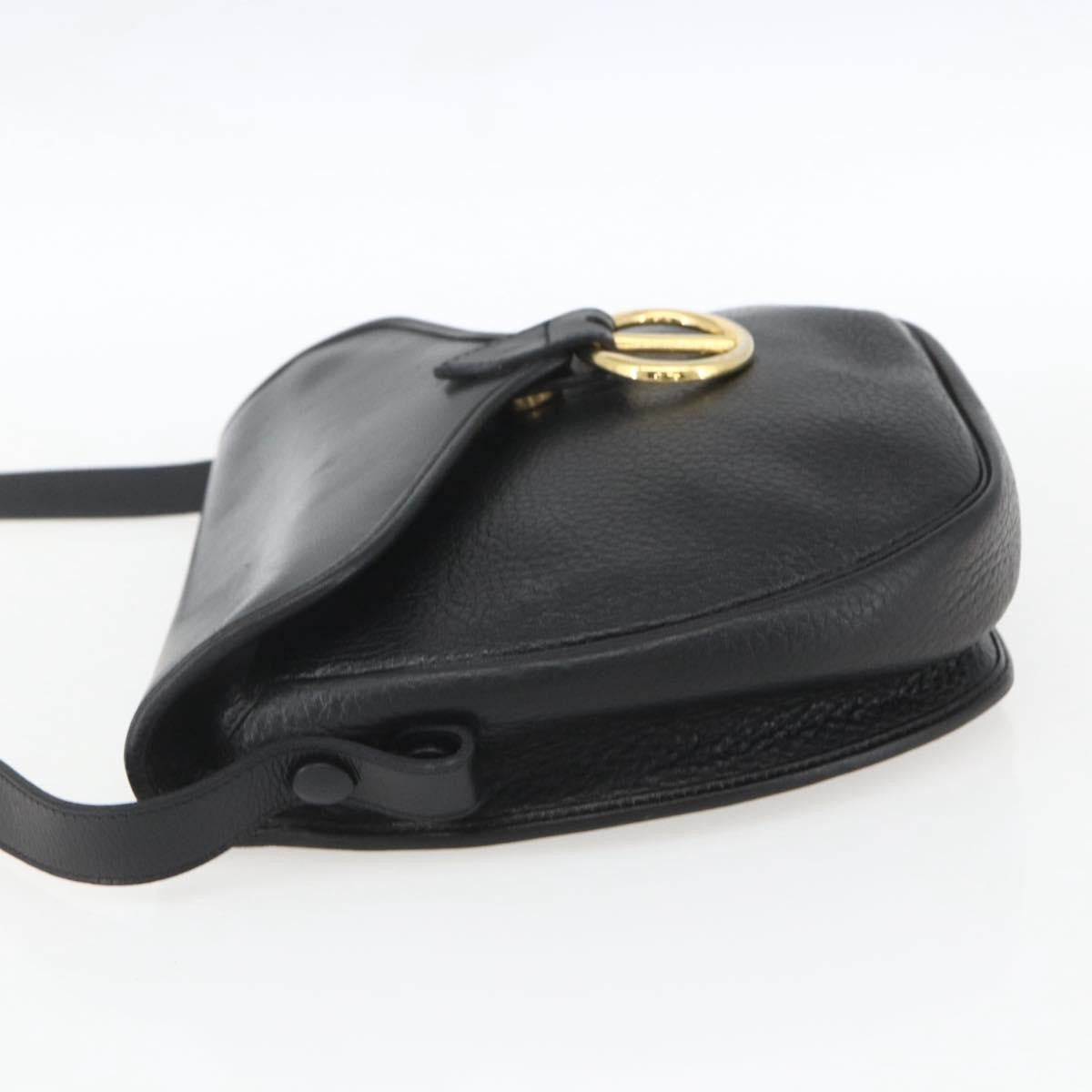 Christian Dior Bobby Flap Bag Whipstitch Leather, BLACK, LEATHER, Shoulder bag