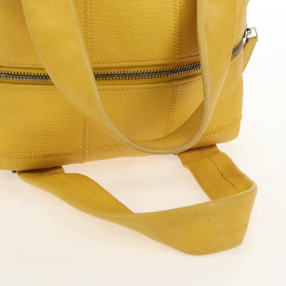 Chanel Square Stitch Bowler Bag Quilted Caviar, YELLOW, LEATHER, Handbag