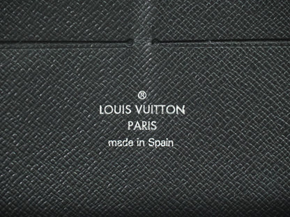 Louis Vuitton Zippy Organizer Taiga Leather, BLACK, LEATHER, Wallets