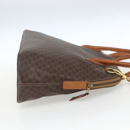Celine Vintage Macadam Handbag Canvas and Leather, BROWN, CANVAS, Handbag