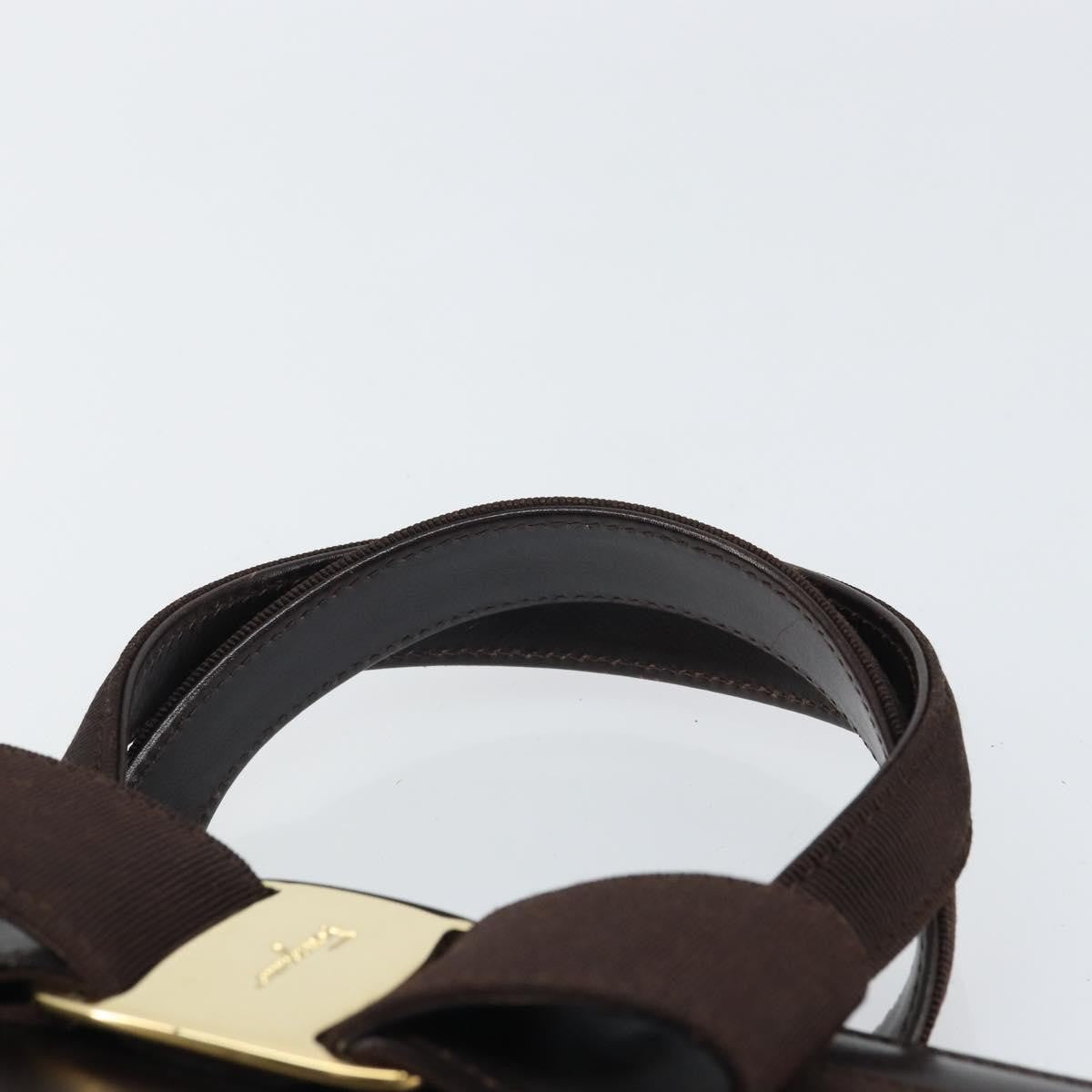 Salvatore Ferragamo Convertible Vara Bow Tote Leather, BROWN, LEATHER, Handbag