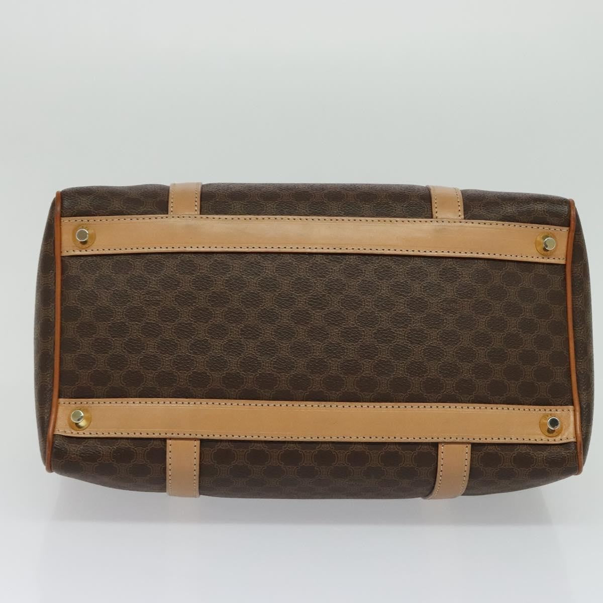 Celine Vintage Macadam Boston bag Canvas and Leather, Brown, Canvas, Travel Bag