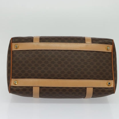 Celine Vintage Macadam Boston bag Canvas and Leather, Brown, Canvas, Travel Bag