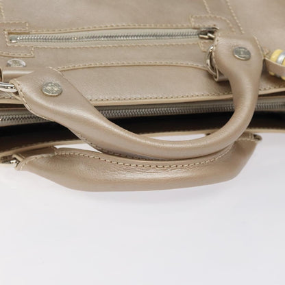 Celine Boogie Satchel Leather, GOLD, LEATHER, Handbag