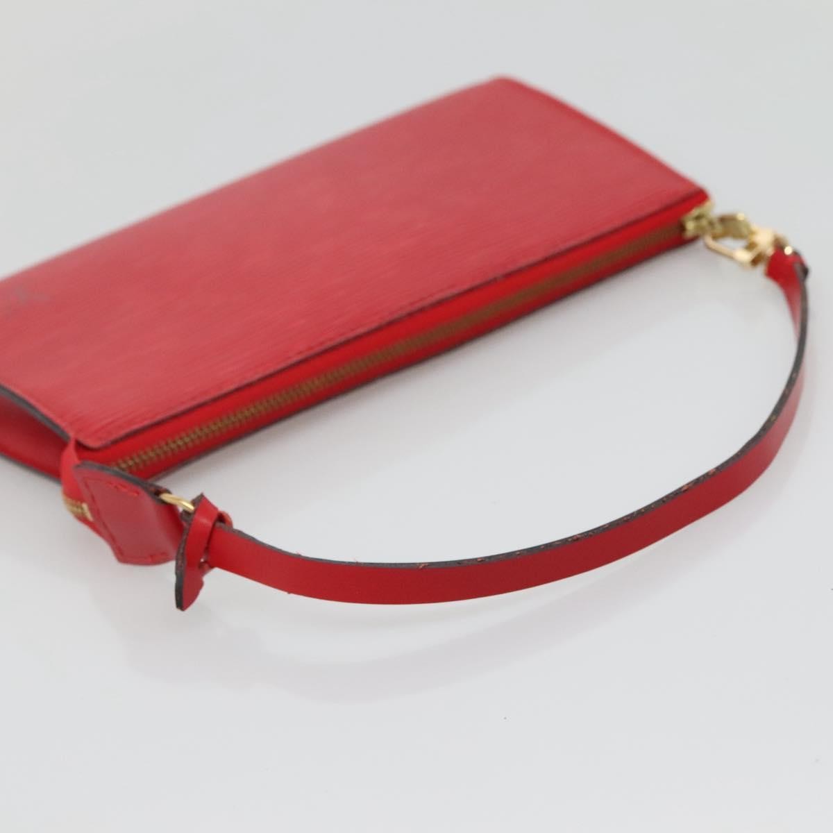Louis Vuitton Pochette Accessoires Epi Leather, RED, LEATHER, Clutche & pouche
