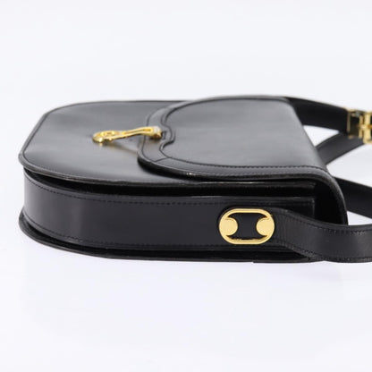 Christian Dior Flap Shoulder Bag Leather, BLACK, LEATHER, Shoulder bag